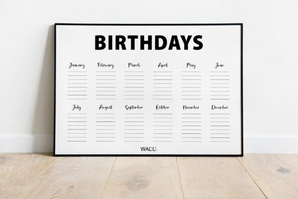Poster - Birthdays Calendar