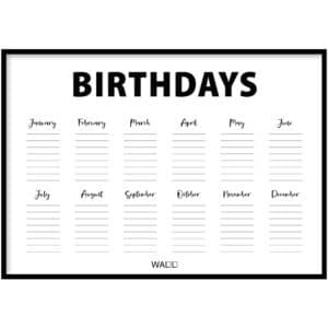 Poster - Birthdays Calendar