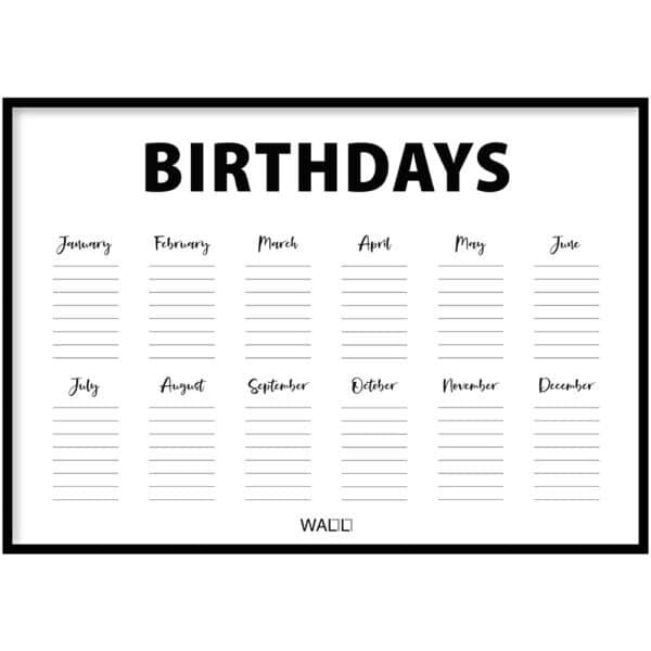 Poster - Birthdays Calendar