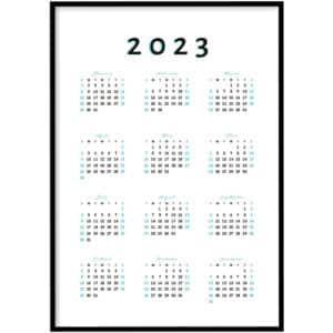 poster - Jaarkalender blauw 2023