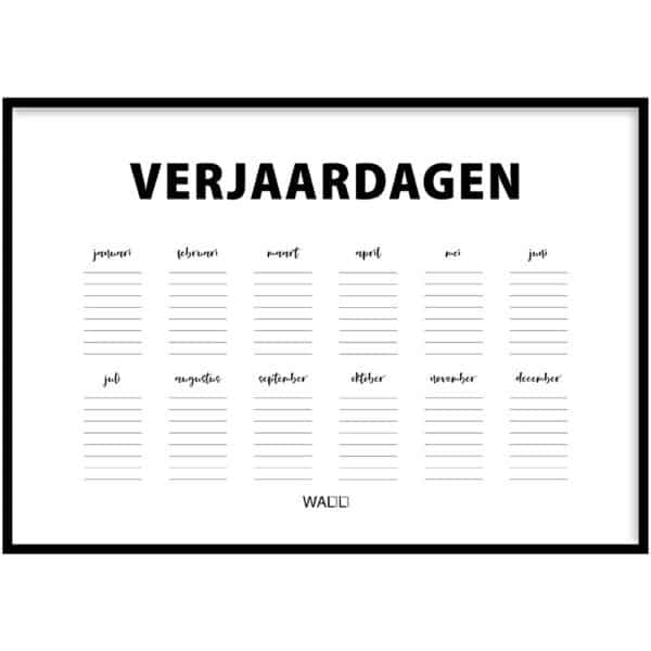 Poster - Verjaardagskalender