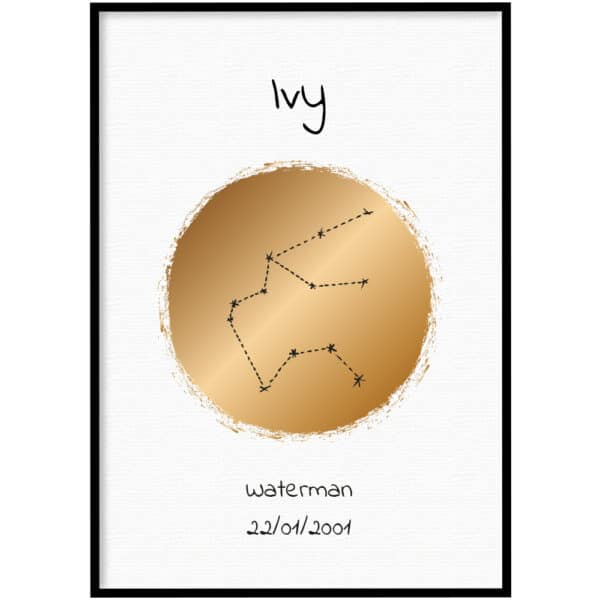 Poster - Sterrenbeeld Goud zwart