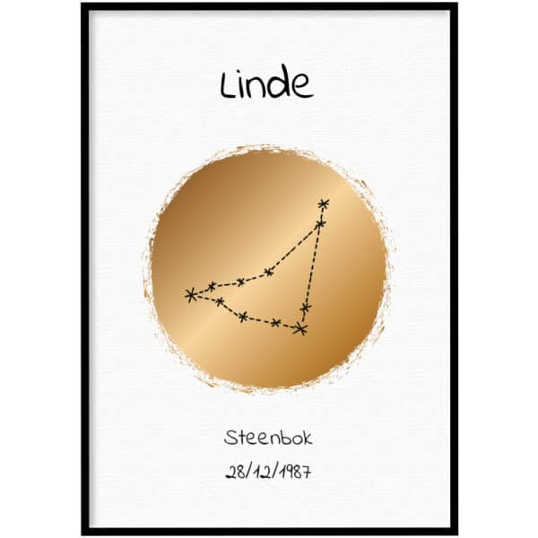 Poster - Sterrenbeeld Goud zwart