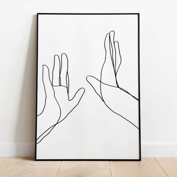 Poster - Line art high five