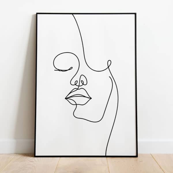 Poster - Line art face