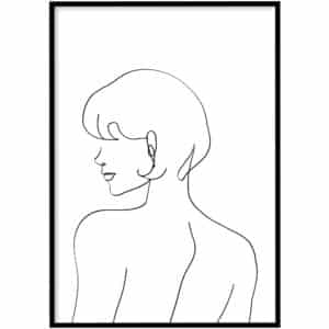 Poster - Line art woman short hair