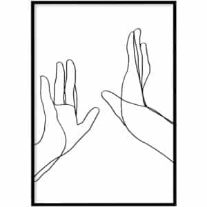 Poster - Line art high five