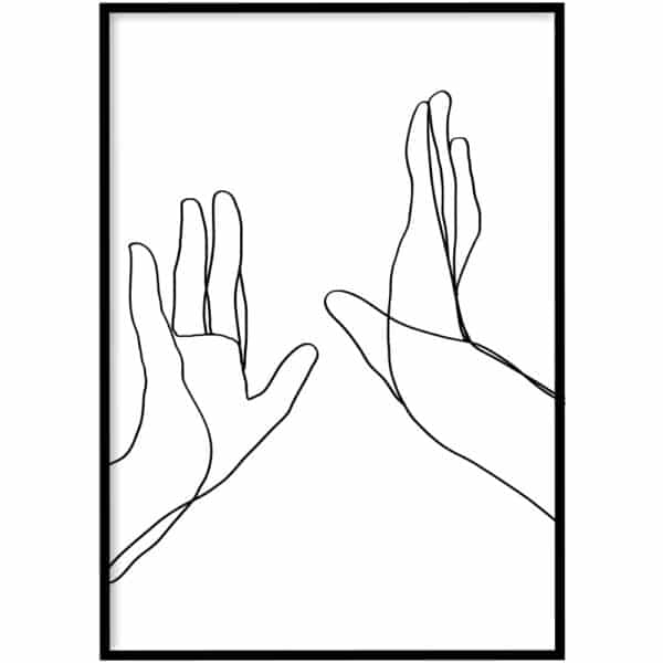 Poster - Line art high five