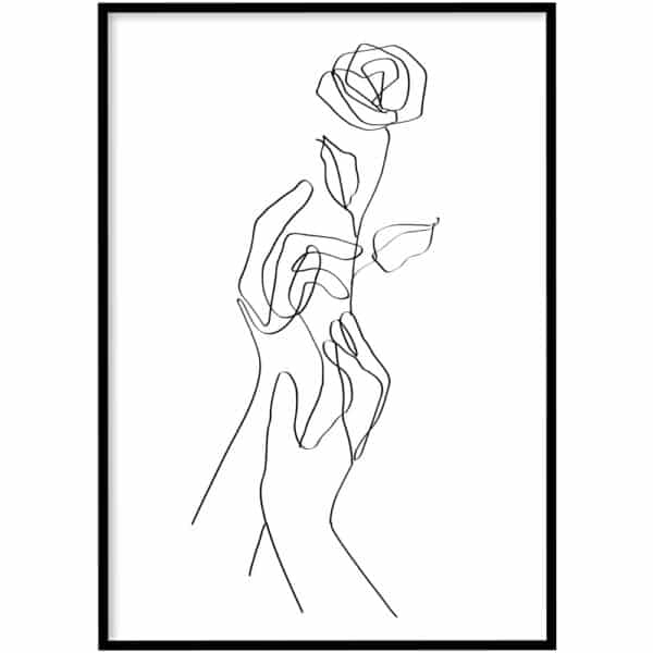 Poster - Hands with rose