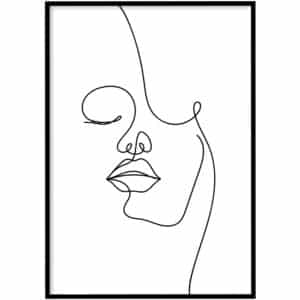 Poster - Line art face