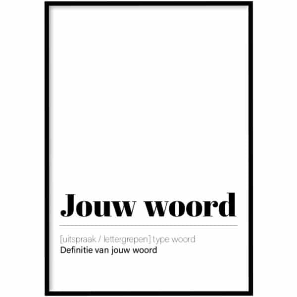 Poster - Jouw woord definitie