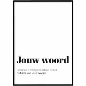 Poster - Jouw woord definitie