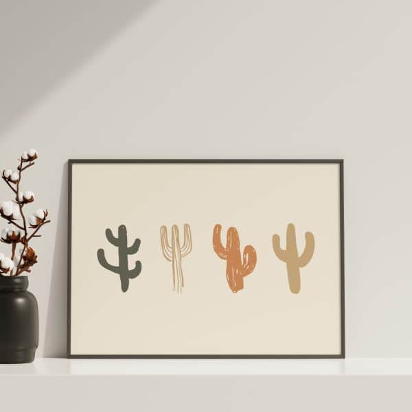 Poster - 4 Cactussen - Afbeelding 2
