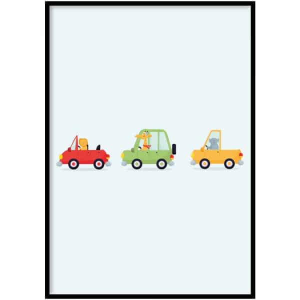 Poster - Dieren in auto