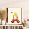 Poster - Giraffe in auto - Afbeelding 2