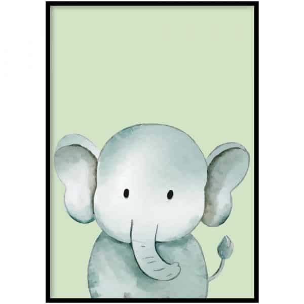 Poster - Olifant groen