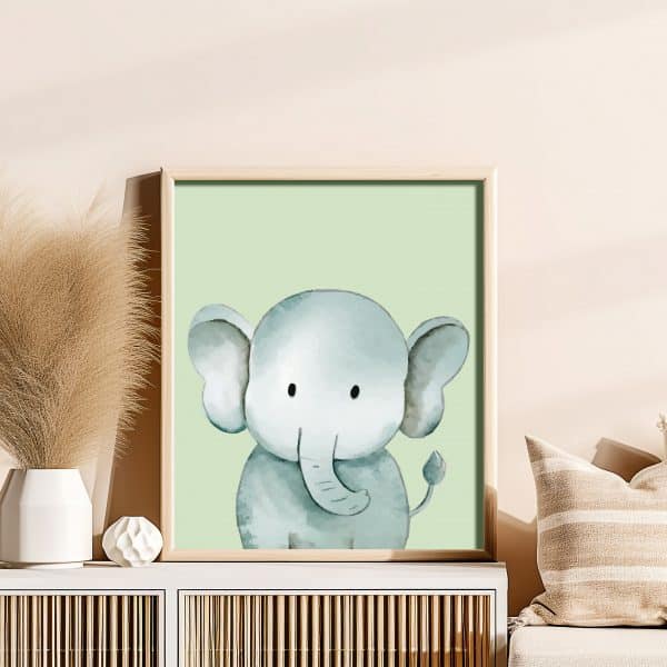 Poster - Olifant groen