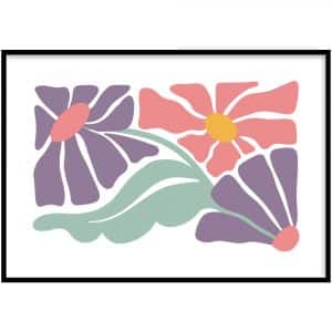 Poster - Abstract Matisse flowers