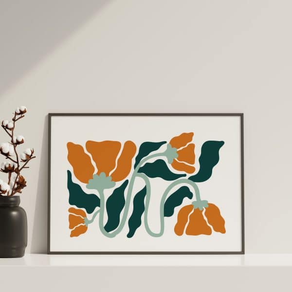 Poster - Abstract orange flowers