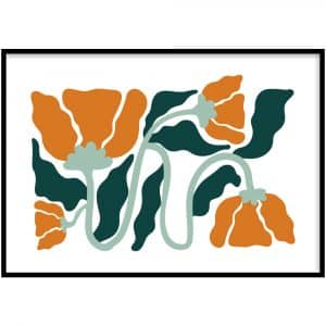 Poster - Abstract orange flowers