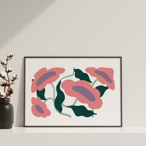 Poster - Abstract pink flowers