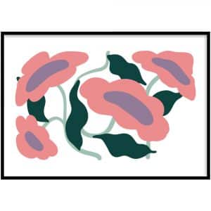 Poster - Abstract pink flowers
