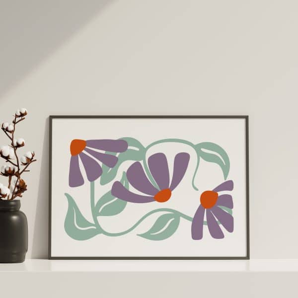 Poster - Abstract purple flowers