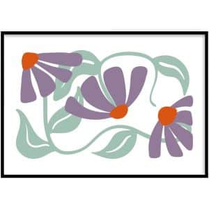 Poster - Abstract purple flowers