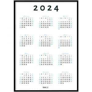 Poster - Jaarkalender blauw 2024