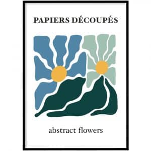 Poster - Papiers découpés abstract flowers