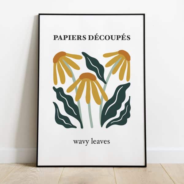Poster - Papiers découpés wavy leaves