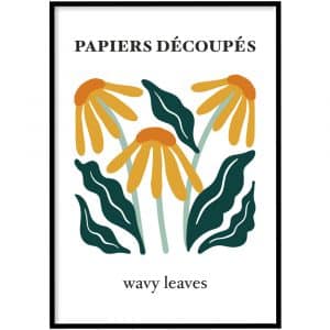 Poster - Papiers découpés wavy leaves