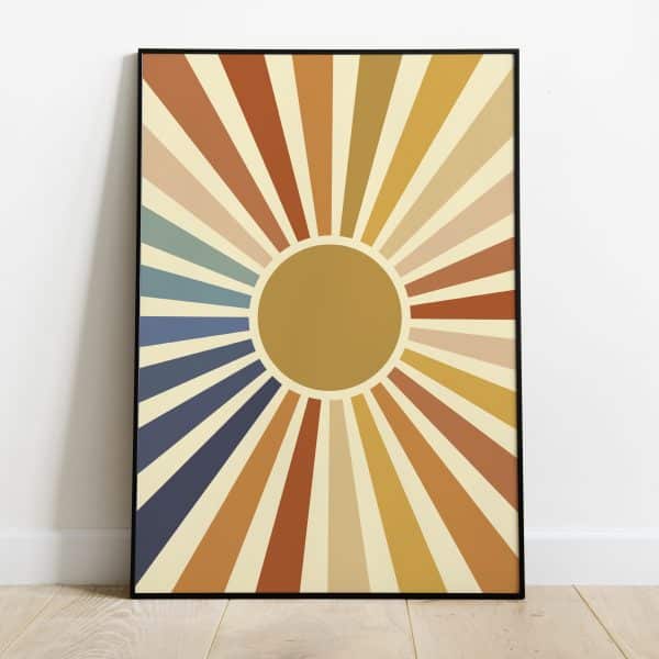 Poster - Retro print colours sun