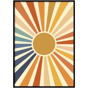 Poster - Retro print colours sun