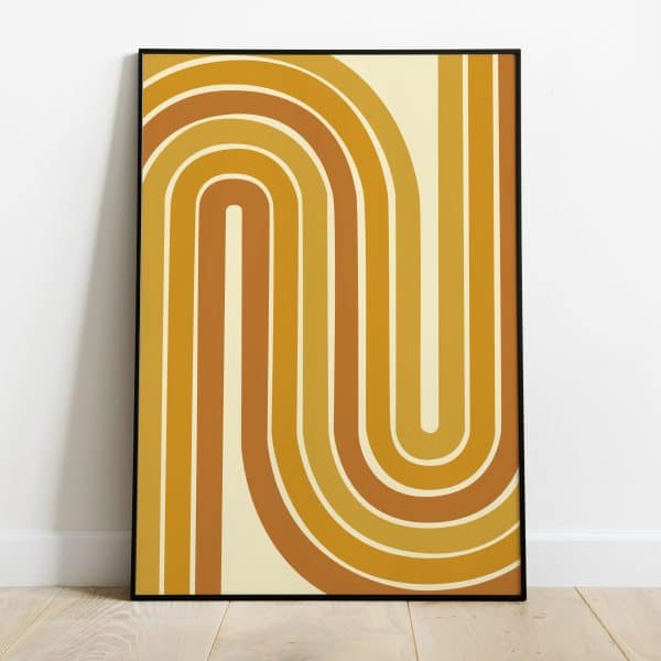 Poster - Retro print orange lines