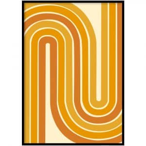 Poster - Retro print orange lines