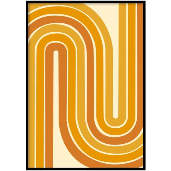 Poster - Retro print orange lines