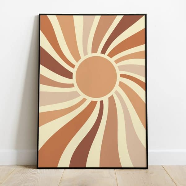 Poster - Retro print orange sun