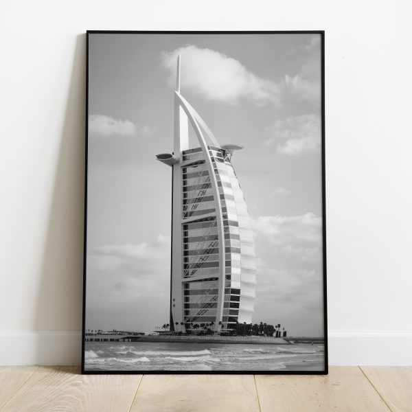 Poster - Burj al Arab Dubai zwart-wit
