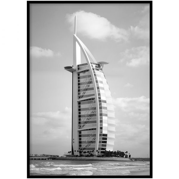 Poster - Burj al Arab Dubai zwart-wit