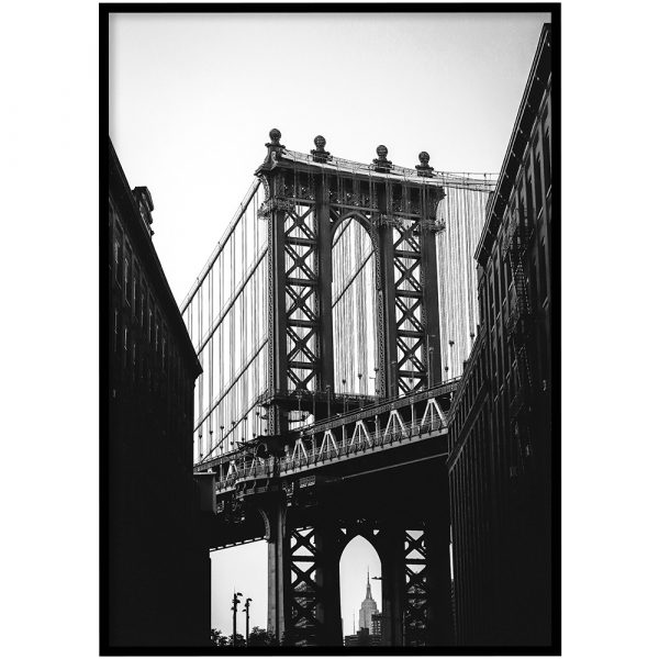Poster - Manhattan Bridge zwart-wit