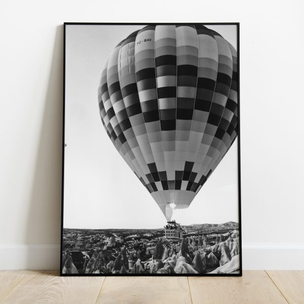 Luchtballon zwart-wit