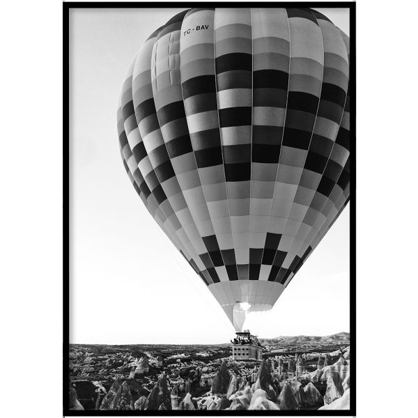 Luchtballon zwart-wit