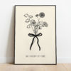 Poster - Bosje geboortebloemen beige - Afbeelding 2