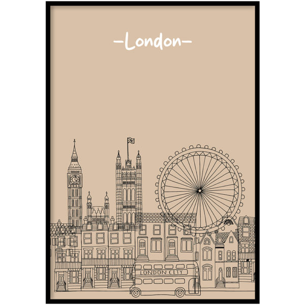 Poster London zwart wit