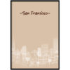Poster San Francisco wit bruin