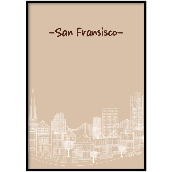 Poster San Francisco wit bruin