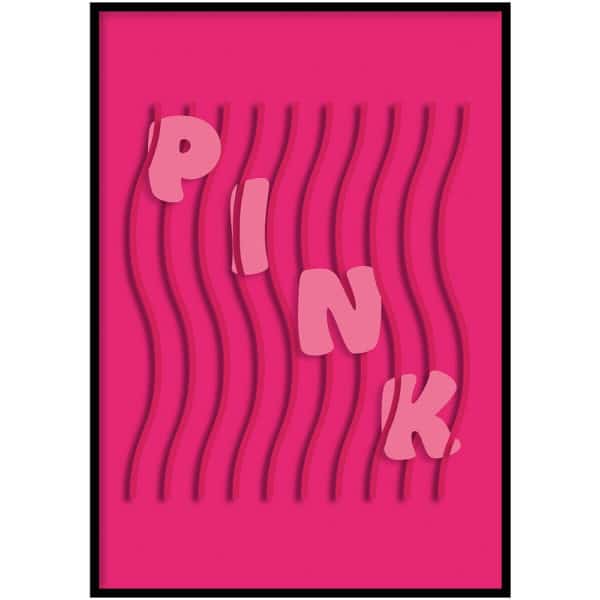 Abstracte kleuren poster pink