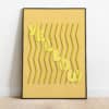 Abstracte kleuren poster yellow