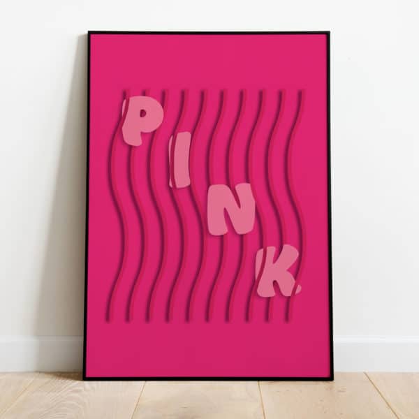 Abstracte kleuren poster pink